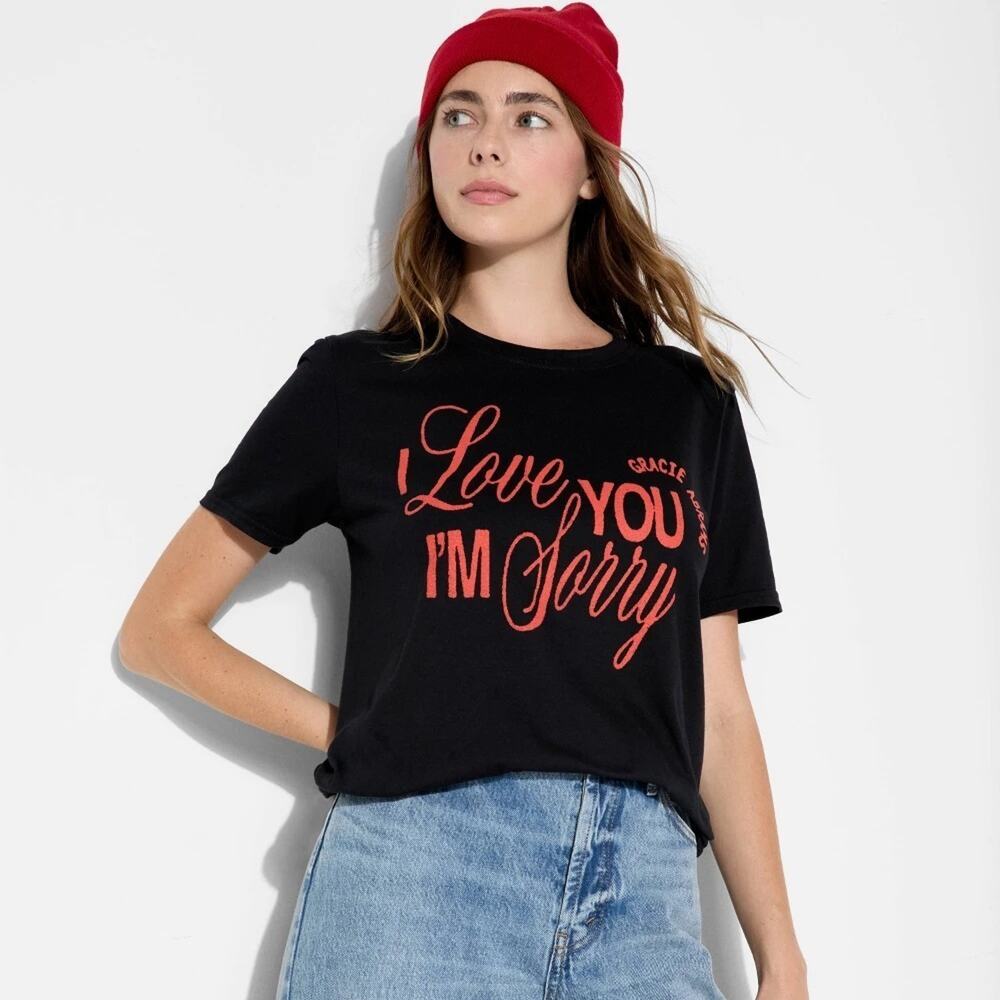 Gracie Abrams Women's Oversized Short Sleeve Graphic T-Shirt Size Large Black